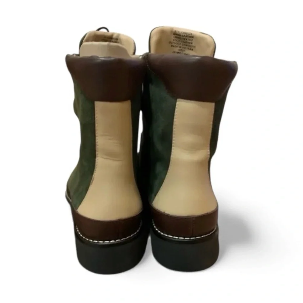 NWOB J.Crew Elsa Lace-Up Suede Boots In Huntington Green - Size 7